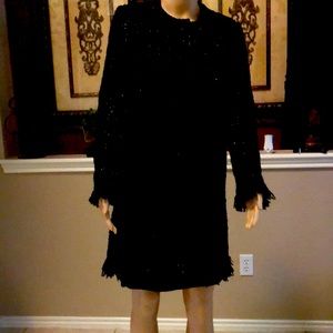 Beautiful stunning warm black and silver tweed jacket. Dress up or down.